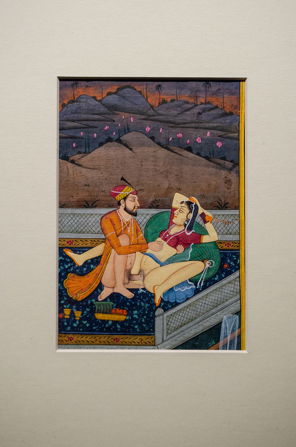 154 - Late Mughal Empire Erotic Manuscript / Painting Inspired by the Kama Sutra