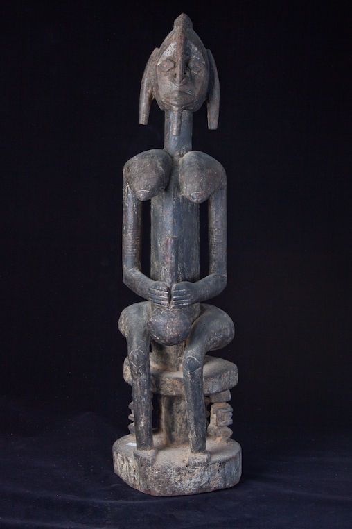 Dogon Bombou-Toro Wooden Sculpture of Seated Woman