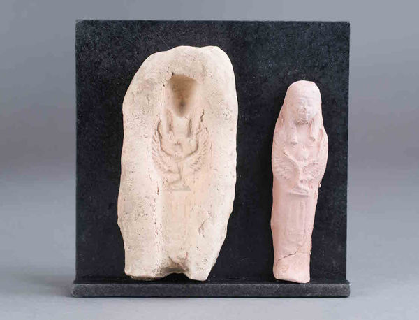 Egyptian terracotta mould for a female standing figurine