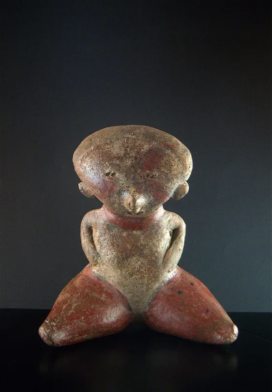 Chinesco Style (Type C) Nayarit Terracotta Sculpture of a Kneeling Figure