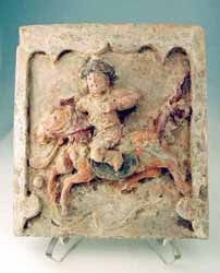 Architectural Tile Featuring a Polo Player