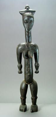 Kulango Wood Sculpture of a Standing Woman