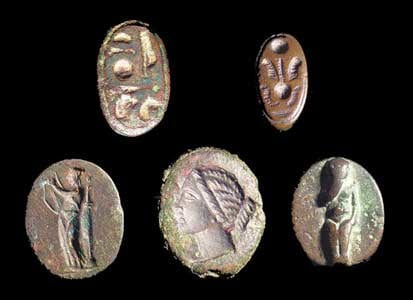Group of Greco-Egyptian Bronze Rings and Bezzels