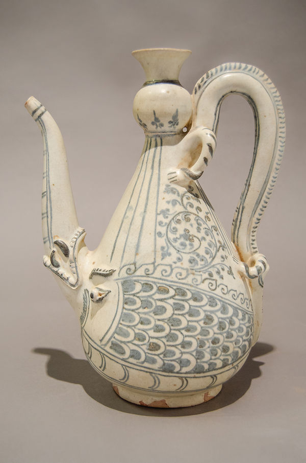 Vietnamese Blue and White Porcelain Ewer with Zoomorphic Motifs