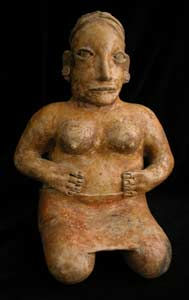 Ameca-Ezatlán Style Jalisco Terracotta Sculpture of a Kneeling Woman