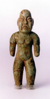 Olmec Jade Sculpture of a Standing Were-Jaguar
