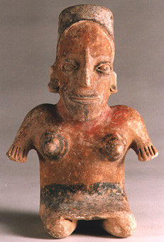Ameca-Ezatlán Style Jalisco Terracotta Sculpture of a Kneeling Woman