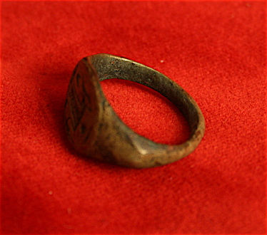 Roman Bronze Ring of an Image of a Military Trophy