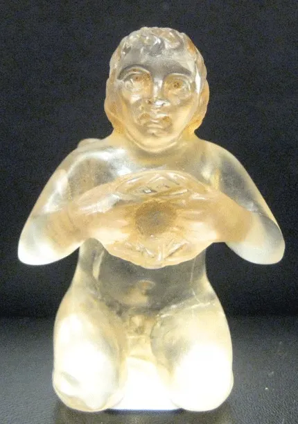 Rock Crystal Sculpture of a Kneeling Putti