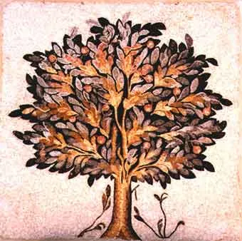 Roman-Byzantine Mosaic of a Large Fruit Tree