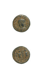 Bronze Coin of Constantine II Struck While Caesar