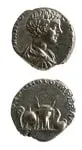 Silver Denarius of Caracalla Struck While Caesar