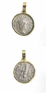 Gold Pendant with Silver Denarius of Emperor Philip I