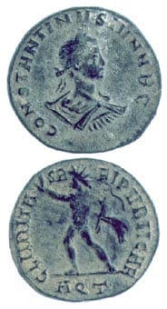 Bronze Follis of Constantine II Struck While Caesar