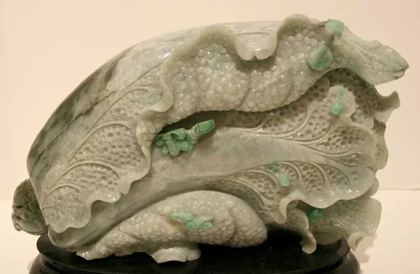 Lavender Jade Sculpture of a Cabbage
