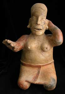 Ameca-Ezatlán Style Jalisco Terracotta Sculpture of a Kneeling Woman