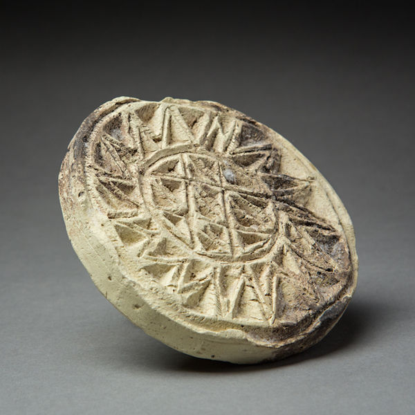 Pottery Moulded Stamp with Handle