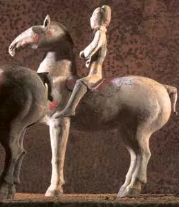 Han Polychrome Horse and Polo Player