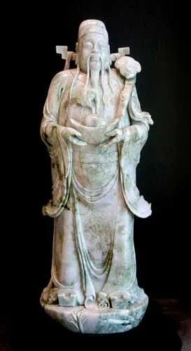 Lavender Jade Sculpture of a God of Fortune