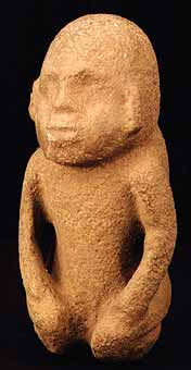 Mayan Sculpture of a Seated Dwarf