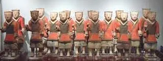 Set of Painted Pottery Soldiers