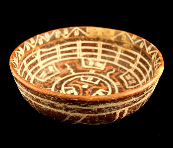 Nayarit Terracotta Bowl with Polychrome Designs