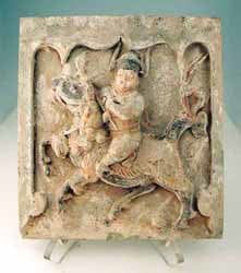 Architectural Tile Featuring a Polo Player