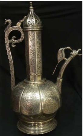 Mughal Incised Silver Jug