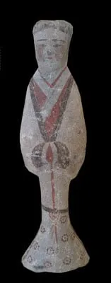 Western Han Painted Terracotta Sculpture of a Dancer