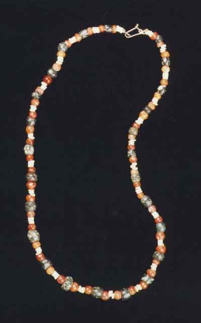 Carnelian, Diorite, Faience Bead Necklace