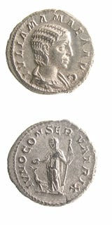 Silver Denarius of Julia Mamaea