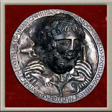 Silver Roundel Inscribed and Decorated with a High Relief Head