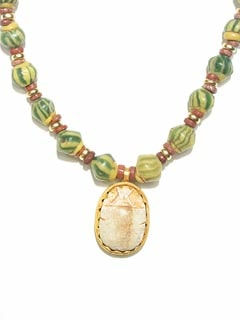 Necklace Of An Egyptian Scarab,Beads & Faience