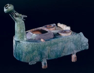 Han Green-Glazed Stove in the Form of a Dragon