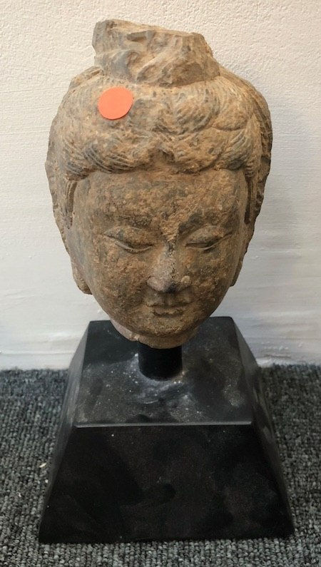 Tang Stone Head of a Bodhisattva