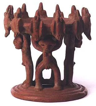 Pot Stand With Atlantean Figures