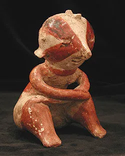 Chinesco Style (Type C) Nayarit Terracotta Seated Figure