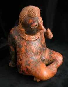 San Sebastián Style Nayarit Terracotta Sculpture of a Seated Man