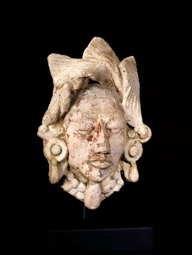 Mayan Late Classic Period Lime Stucco Head