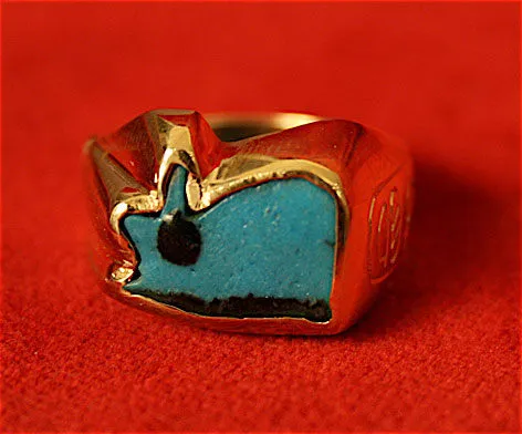 Gold Ring with Faience Eye of Horus Amulet