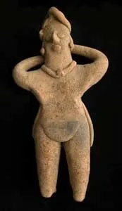 Tuxcacuesco-Ortices Style Colima Terracotta Sculpture of a Man with Raised Arms