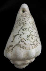 Mayan Engraved Shell Pendant