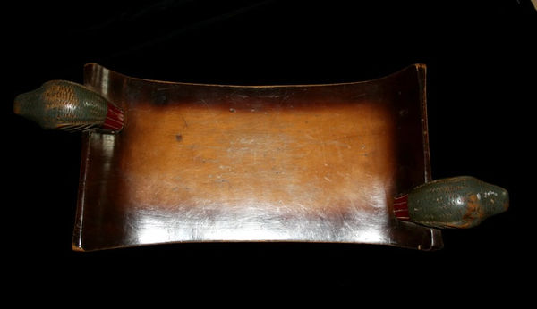 Asante Wooden Stool Supported by a Crocodile