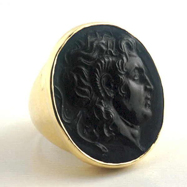 Gold Ring with Classical Revival Cameo of Alexander the Great