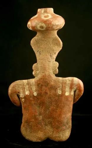 Nayarit Terracotta Sculpture of a Man with a Vessel on his Head