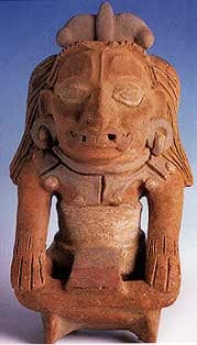 Mayan Sculpture of a Seated God