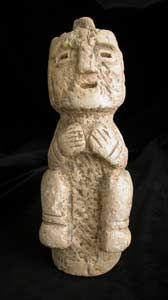 Mayan Limestone Sculpture of an Aged Man