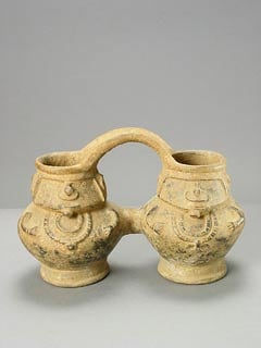 Joined Anthropomorphic Black Ware Jar