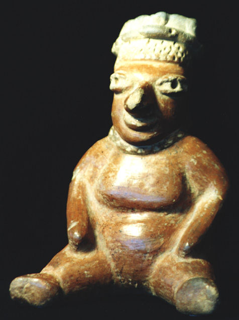 Mayan Sculpture of a Seated Man