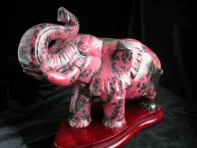 Rhodonite Sculpture of an Elephant
